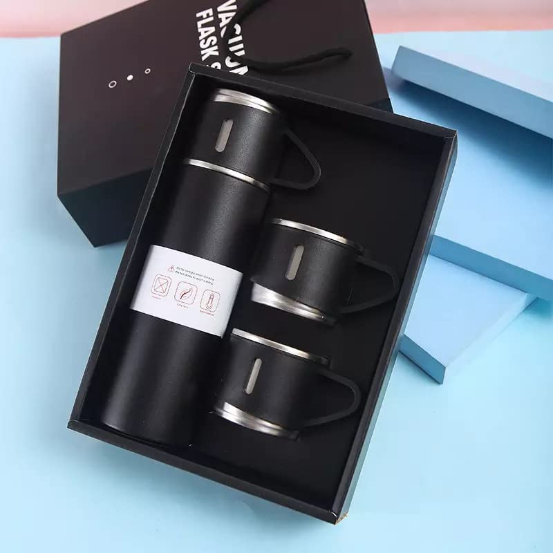 Steel Water Bottle Vacuum Thermos Flask Tea Cup Set Vacuum Flask Cup Set