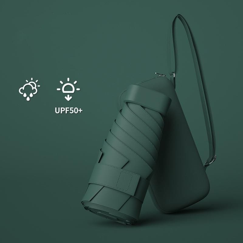 Stormfoldy | Umbrella Compact Mini Foldable Sun Protection Umbrellas Case Umbrellas Dark Green Stormfoldy Mini Pastel Umbrella with Case