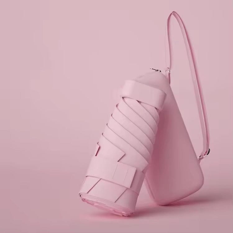 Stormfoldy | Umbrella Compact Mini Foldable Sun Protection Umbrellas Case Umbrellas Pink Stormfoldy Mini Pastel Umbrella with Case