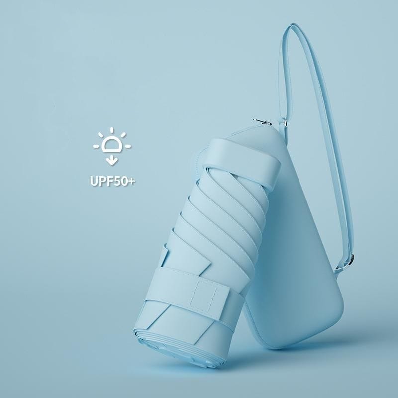 Stormfoldy | Umbrella Compact Mini Foldable Sun Protection Umbrellas Case Umbrellas Sky Blue Stormfoldy Mini Pastel Umbrella with Case