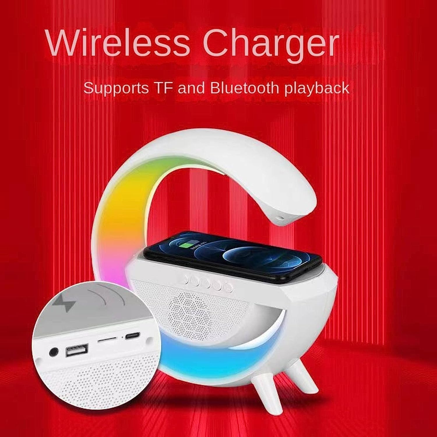 Table Lamp Light Night Room Lamp For Bedroom Wireless Charging Speaker Lamp Wireless Charging Speaker Lamp