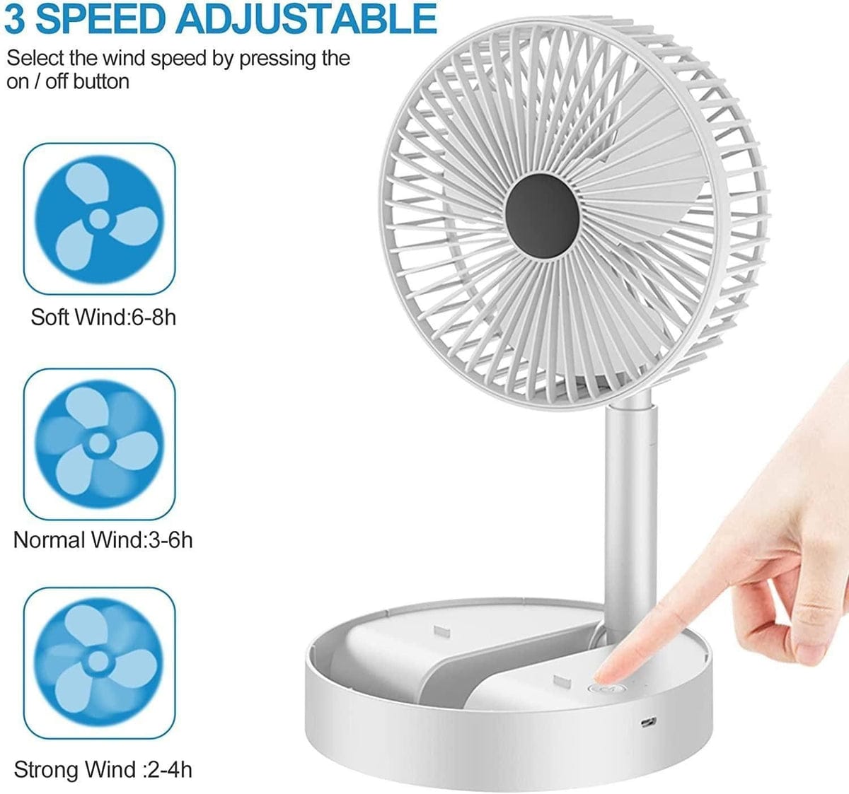Table Rechargable Fan Cool Small Fan High Speed Desk Table Fan - Portable Rechargeable Fan Portable Fan