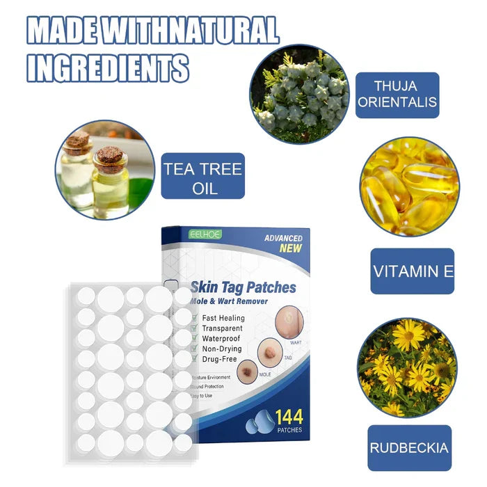Tag Removal Patch (Pack of 72 pcs) | Skin Tag Removal Wart Care Moles Remove Eliminating Mole - Tag Removal Patch (Pack of 72 pcs)