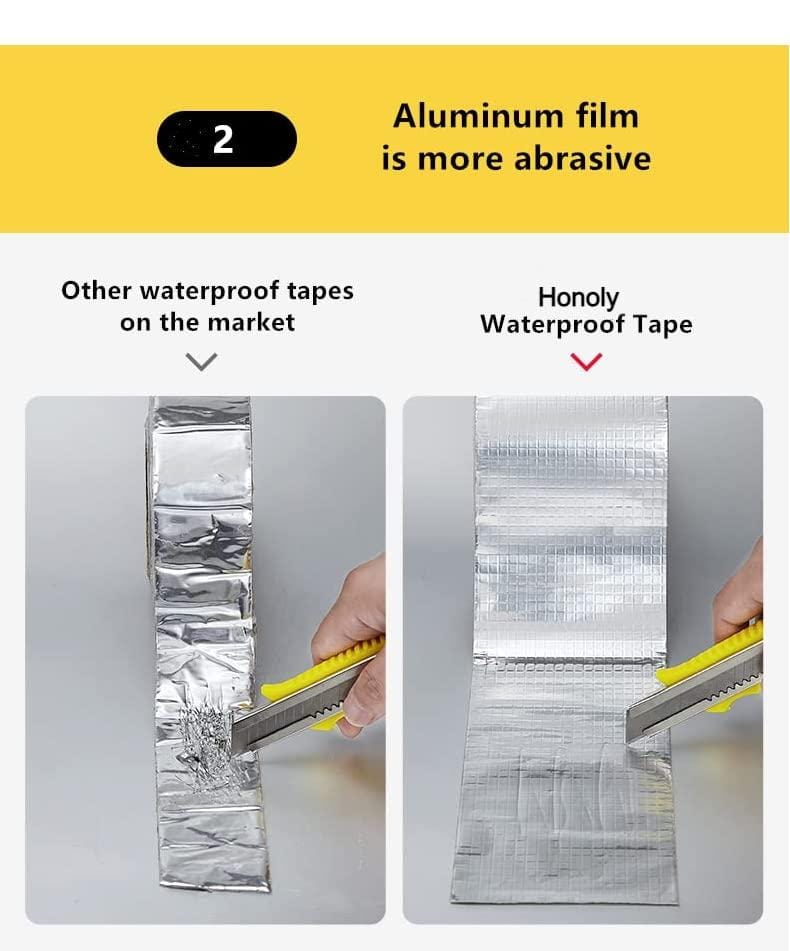 Tapexel Aluminium Rubber Tape | Adhesive Waterproof Leakage Tape Aluminium Foil Pipe Repair Tape Extra Long Roll Tapexel Waterseal Aluminium Rubber Tape