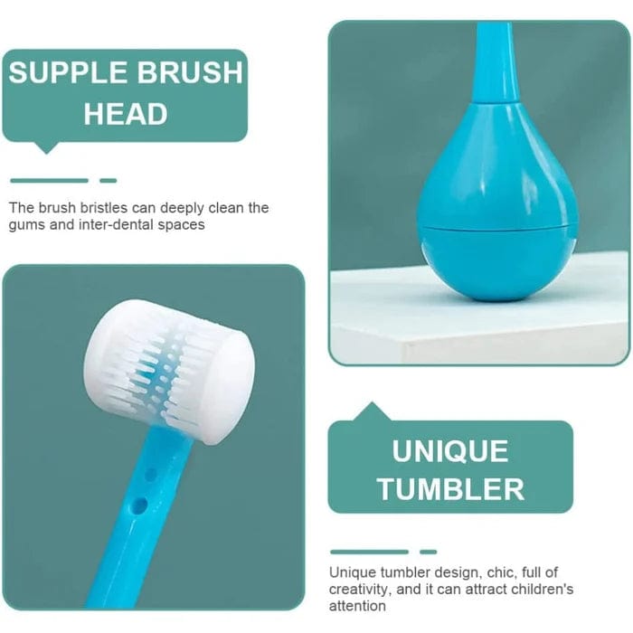 Tumbler Three-sided Children's Toothbrush Tumbler Three-sided Children's Toothbrush