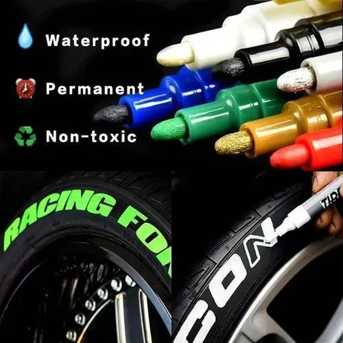 UniMarkerz (Set of 12 Pens) | Marker Pen Highlighter Tire Paint Pen Waterproof  UniMarkerz Multipurpose Waterproof Tire Paint Pen (Set of 12 Pens)