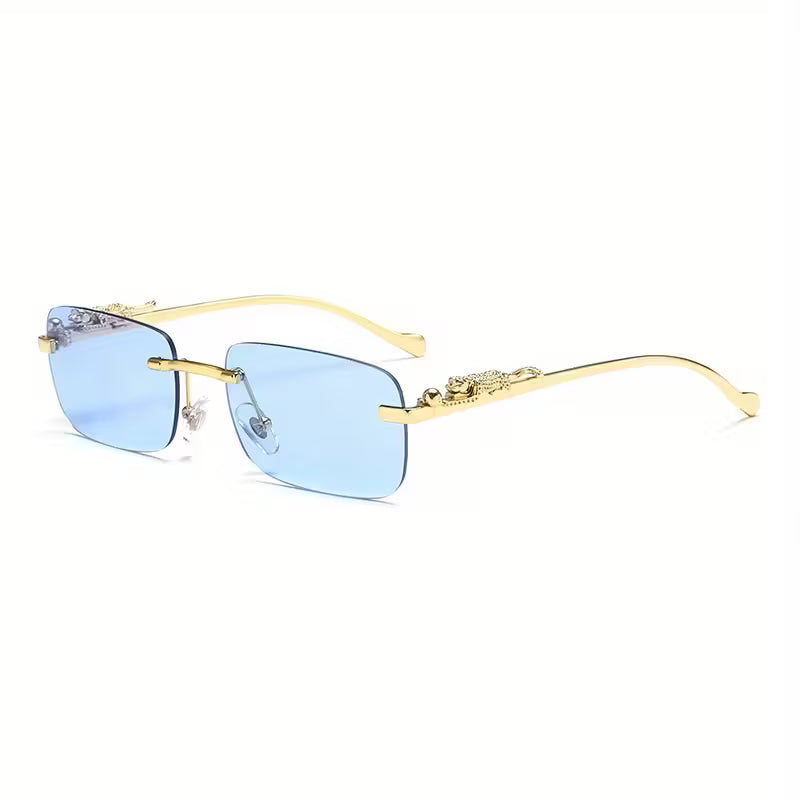 Unisex Rimless Sunglasses | Sun Glasses Rectangle Sunglasses Eyewear Transparent Uv Protected Shades Unisex Rimless Sunglasses