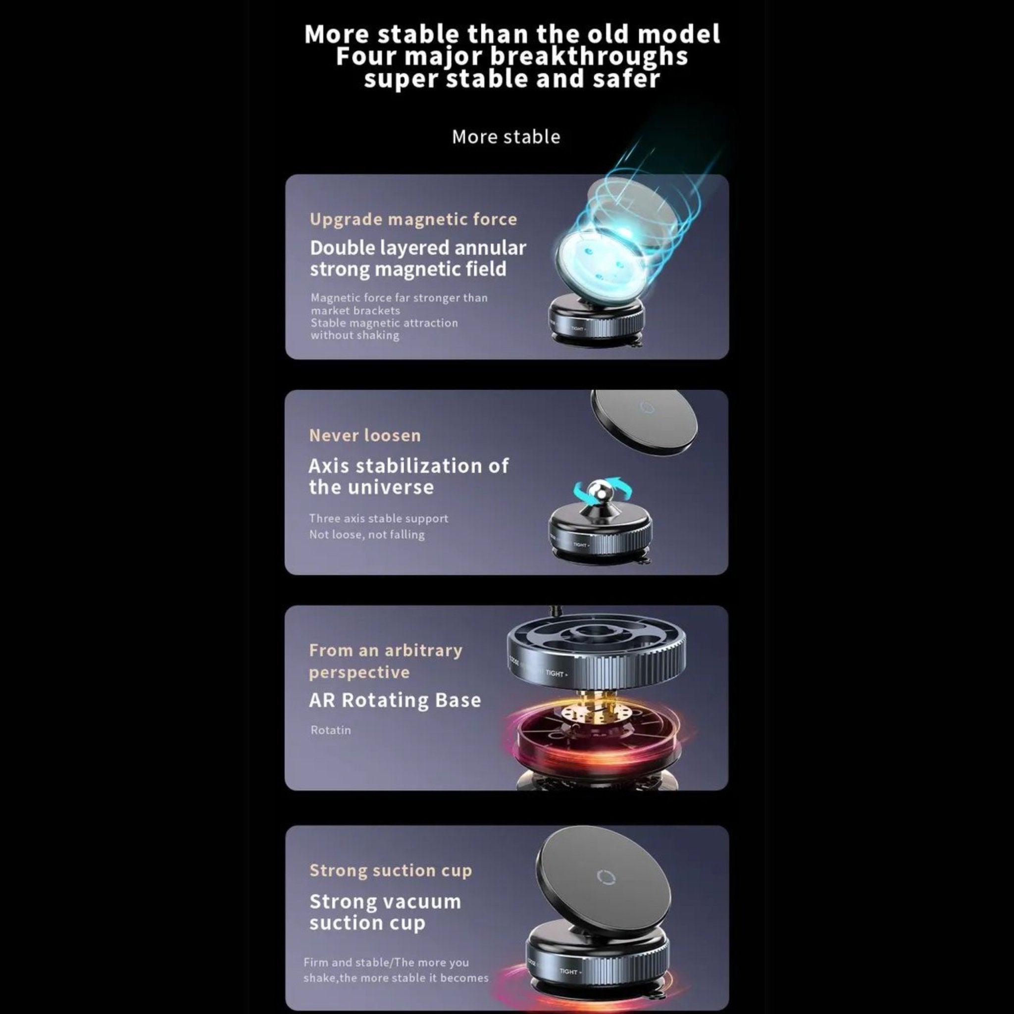 Vacuum Suction Magnetic Phone Mount | Pop Sockets Mag Safe Phone Holder Grip Suction Mount - Accessories - Vacuum Suction Magnetic Mount