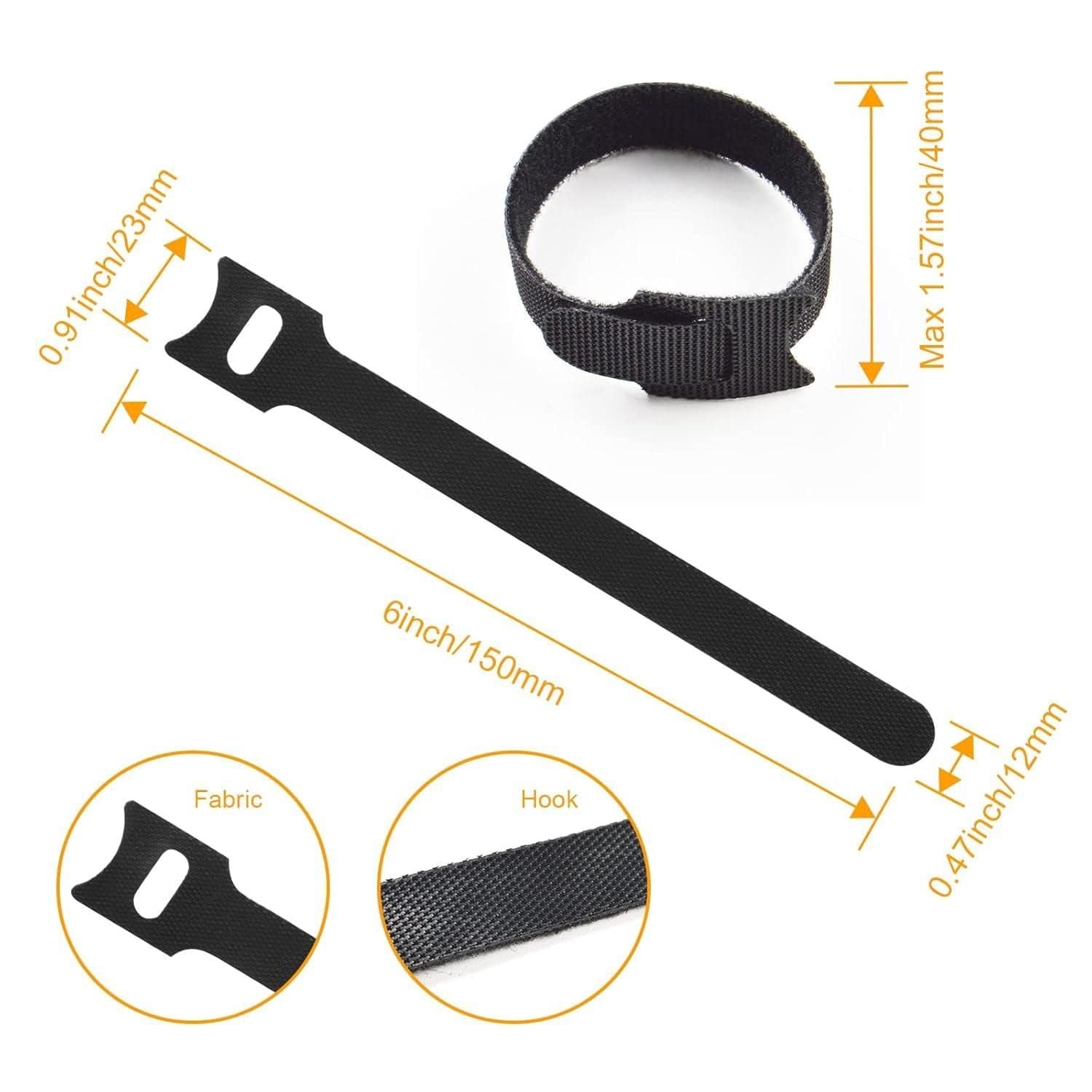 Velcro Cable Ties (Set of 60) | Cable Ties Charger Data Clamp Velcro Cable Velcro Cable Ties (Set of 60)