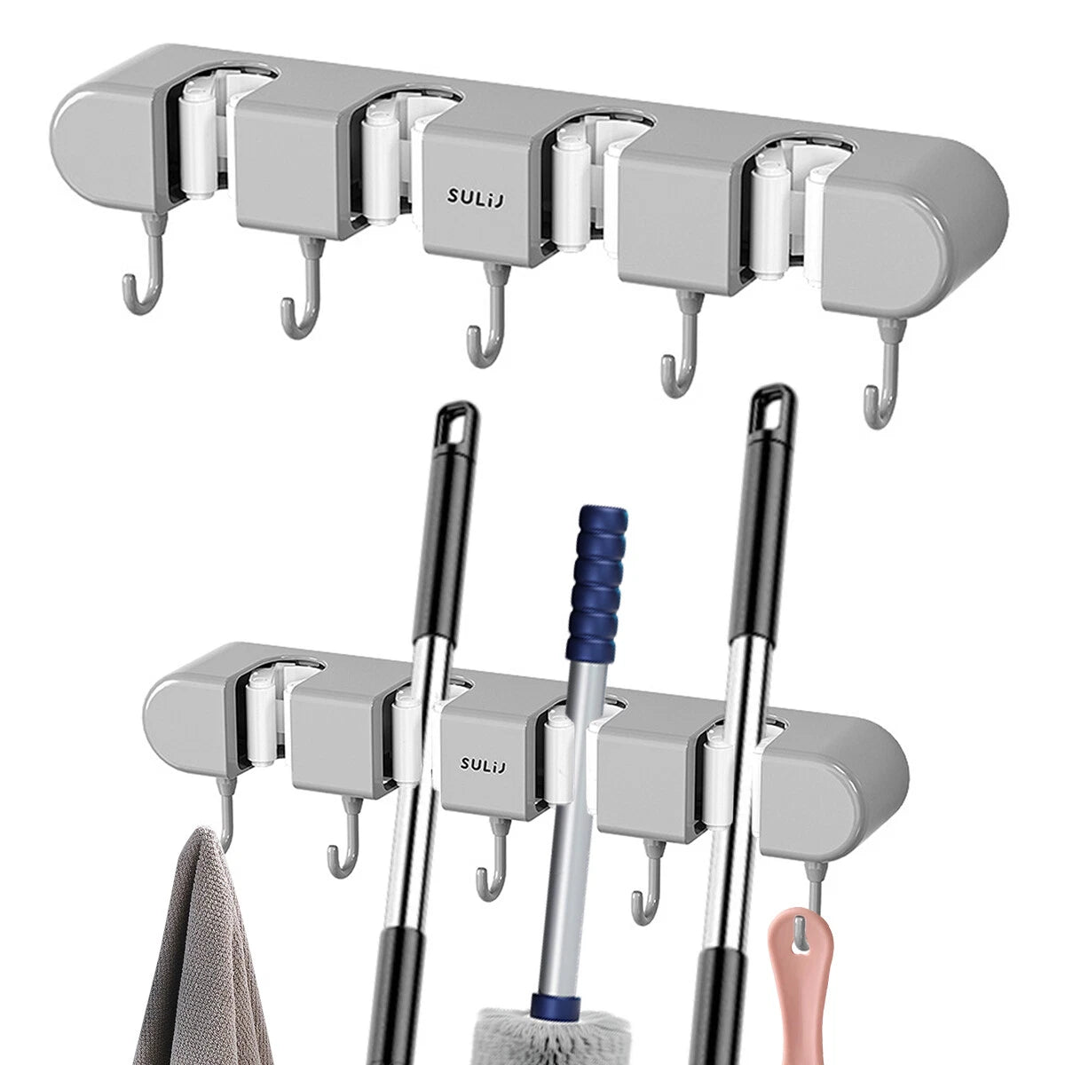 Wall Mop Holder | Wall Mounted Hook Wall Mop Holder Broom Wall Stand - Pack of 1 - Wall Mop Holder