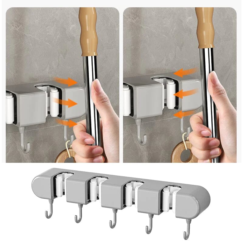 Wall Mop Holder | Wall Mounted Hook Wall Mop Holder Broom Wall Stand - Pack of 1 - Wall Mop Holder