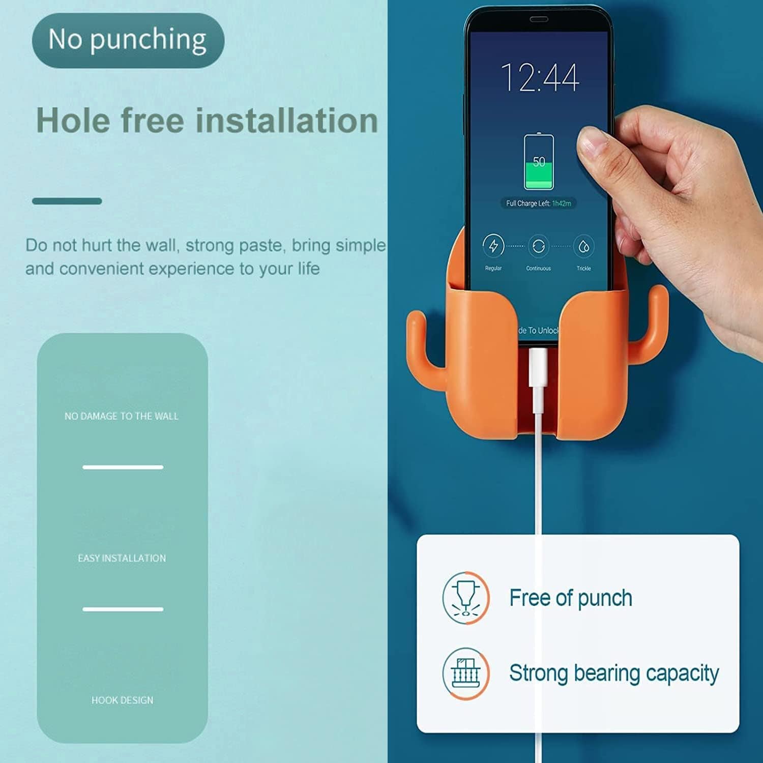 Wall Mounted Phone holder (Free Dual-sided tape on every order) Wall Mounted Phone holder (Free Dual-sided tape on every order)