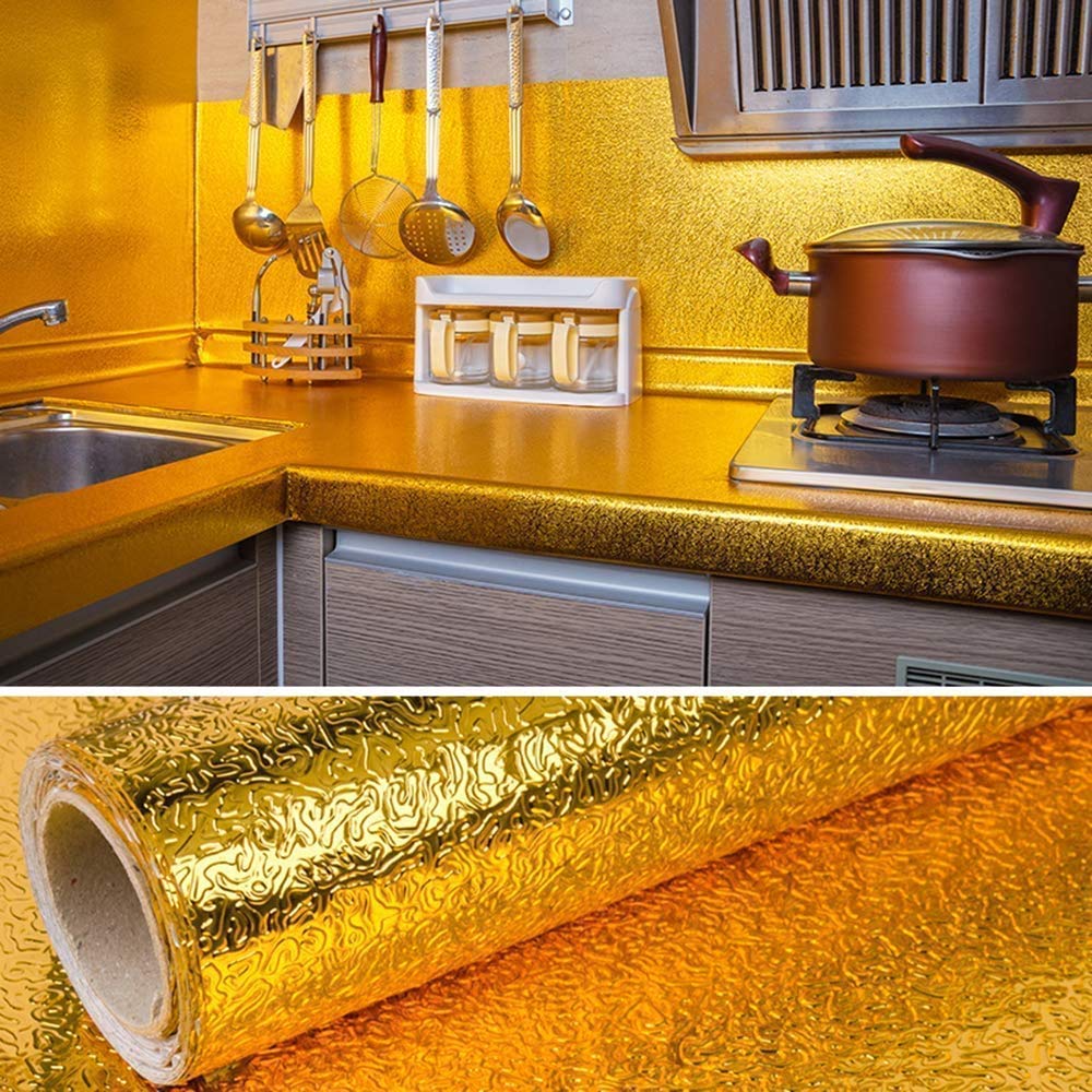 Wallpaper Stickers Home Decor Kitchen Sticker Wallpaper For Walls - Oil-proof Aluminum Kitchen Wallpaper Stickers Oil-proof Aluminum Kitchen Wallpaper Stickers