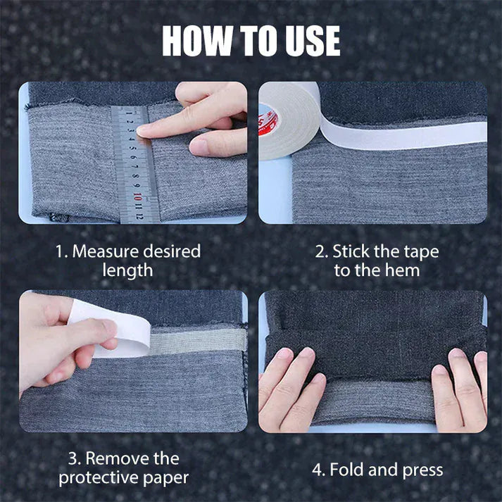 Washable Hem tape for trousers (Set of 3) | Clothing Tape Fabric Hemping Waterproof Double Sided Tape For Clothes Houseware & Kitchen Washable Hem tape for trousers (Set of 3)