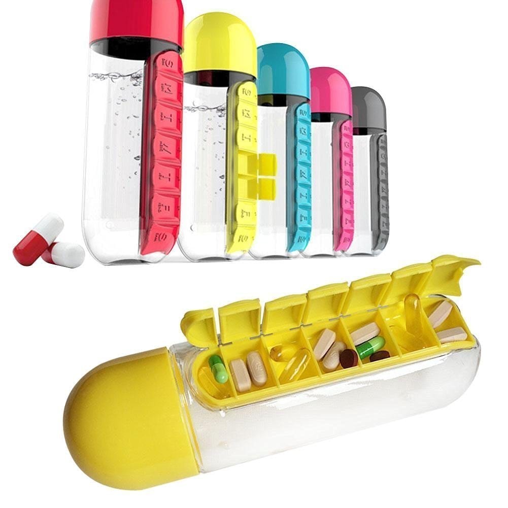 Water Bottle Pill Box Organizer Water bottle Water Bottle Pill Box Organizer