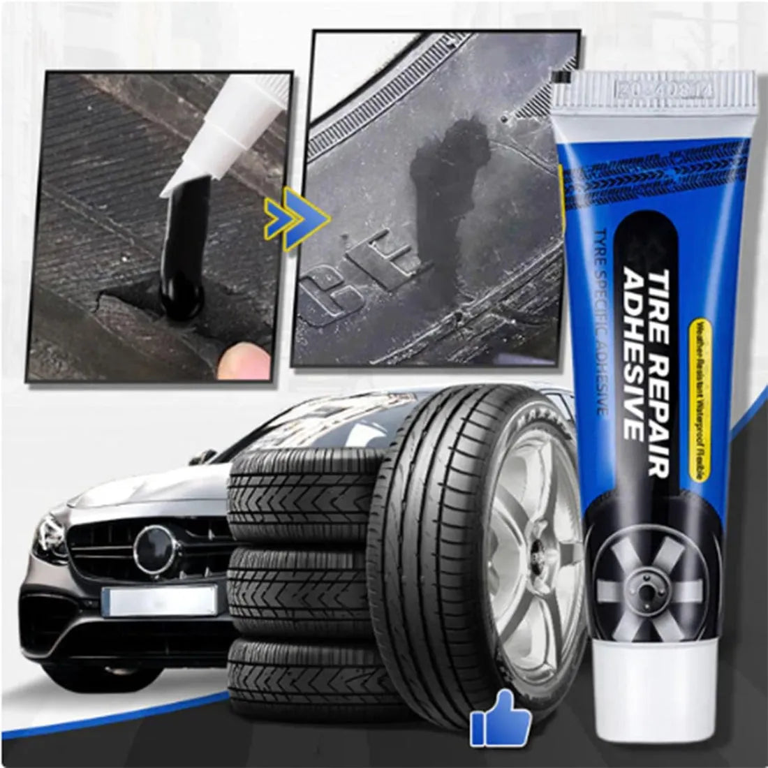Waterproof Flexible Tyre Repair Adhesive (Pack of 2) | Tyre Puncture Car Tubeless Tire Repair Fix Liquid - Waterproof Flexible Tyre Repair Adhesive (Pack of 2)