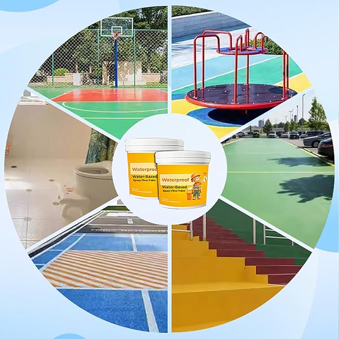 Waterproof Floor Paint | Floor Paint Epoxy Coating Floor Color Waterproof Floor Coating - Waterproof Floor Paint 300 ml + 300 ml (Pack of 2)