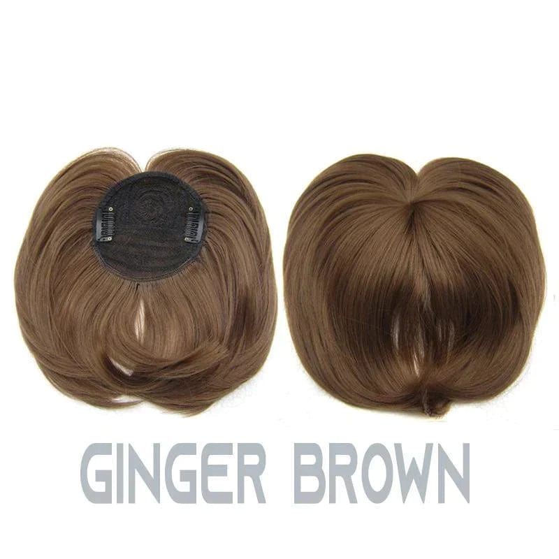 Womens Toppers Hair For Women Clips Hair Extensions Wig - Hair Topper Clip Ginger Brown Hair Topper Clip