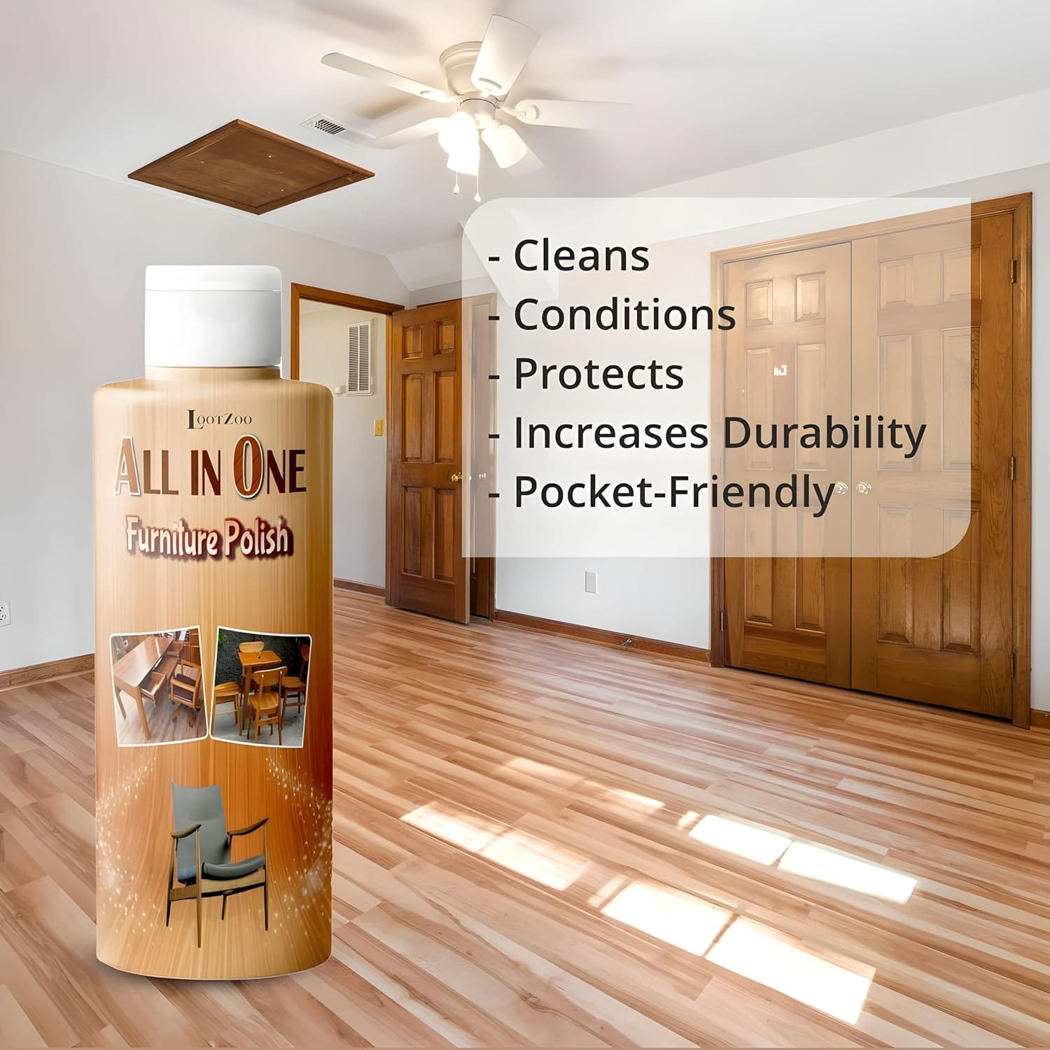 Wood Polish Furniture Spray Wood Floor Wax Cleaner Natural Polish - Furniture Wood polish for Cleaning (Pack of 2) Furniture Wood Polish (Pack of 2)