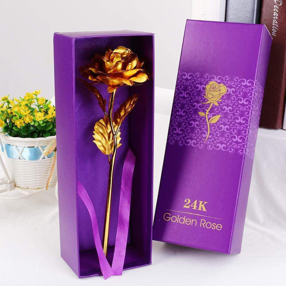 24K Gold Plated Rose Gift Flower Gold Dipped Rose Gold Plated Rose