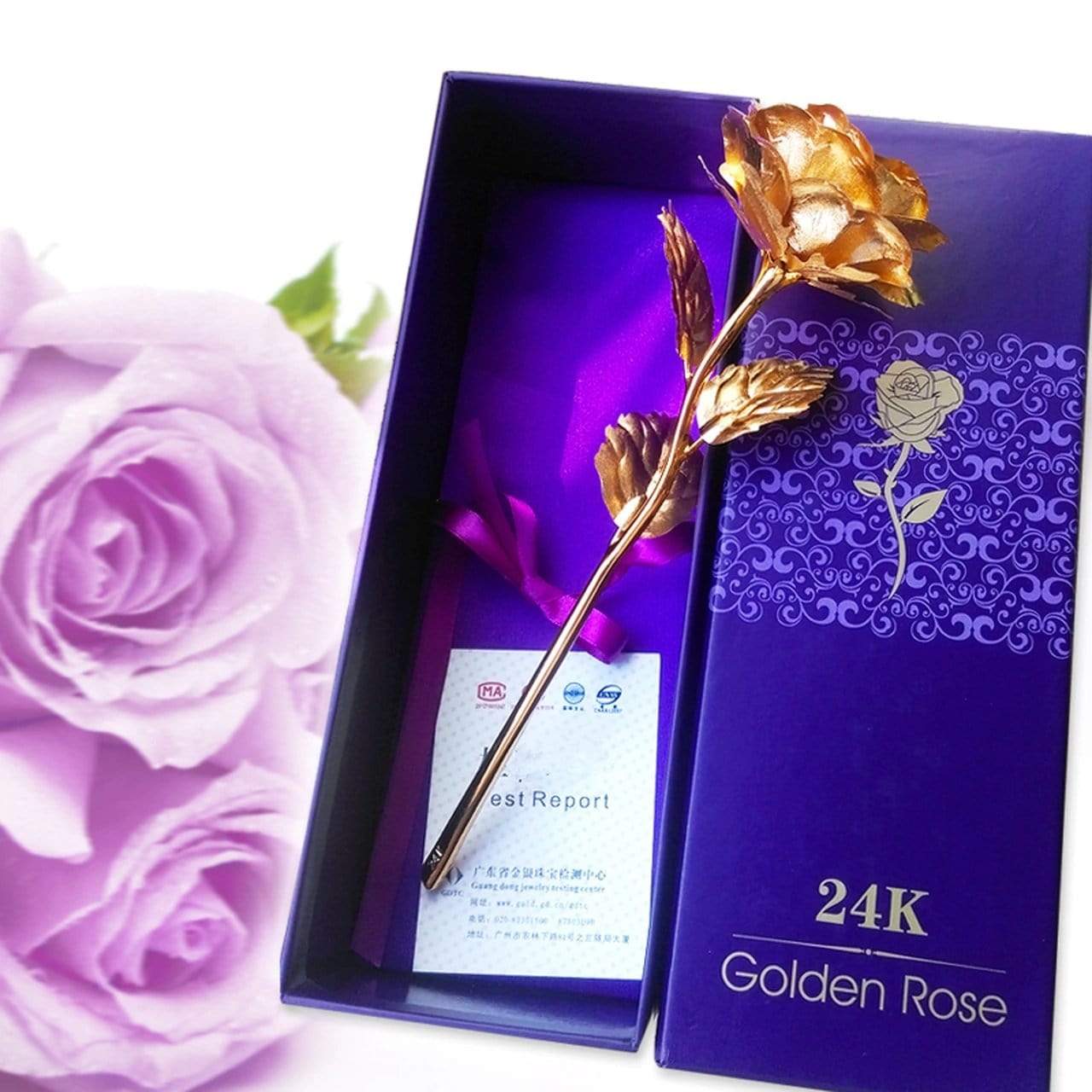 24K Gold Plated Rose Gift Flower Gold Dipped Rose Gold Plated Rose