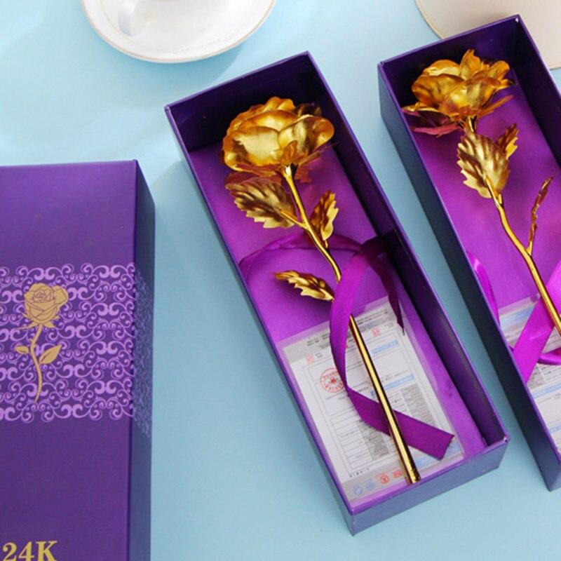 24K Gold Plated Rose Gift Flower Gold Dipped Rose Gold Plated Rose