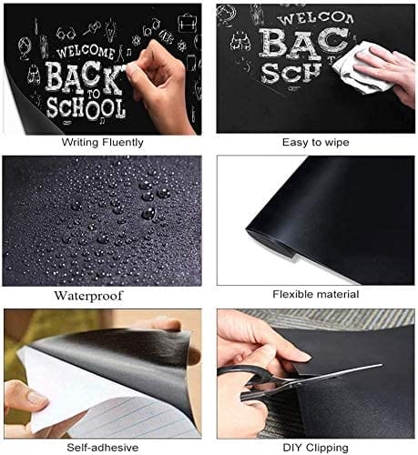 Adhesive Wallpaper Whiteboard Writing Wall Sticker - Self-adhesive Blackboard Wall Sticker - Pack of 2 Self-adhesive Blackboard Wall Sticker - Pack of 2