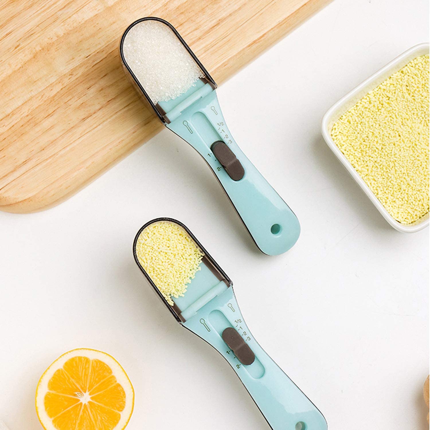 Adjustable Measuring Spoon Set Plastic Magnetic Spoon (Pack of 2) Adjustable Measuring Spoon Set (Pack of 2)