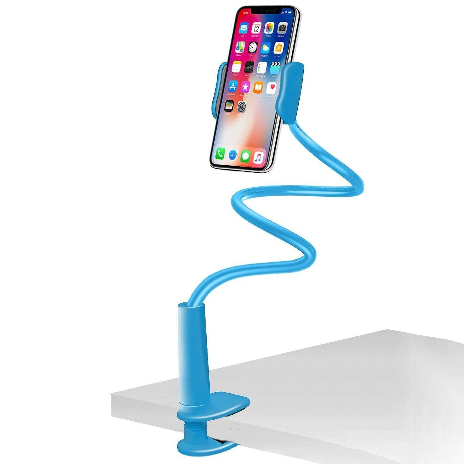 Adjustable Mobile Stand for Table Bed Flexible Phone Holder Blue Flexible Phone Holder