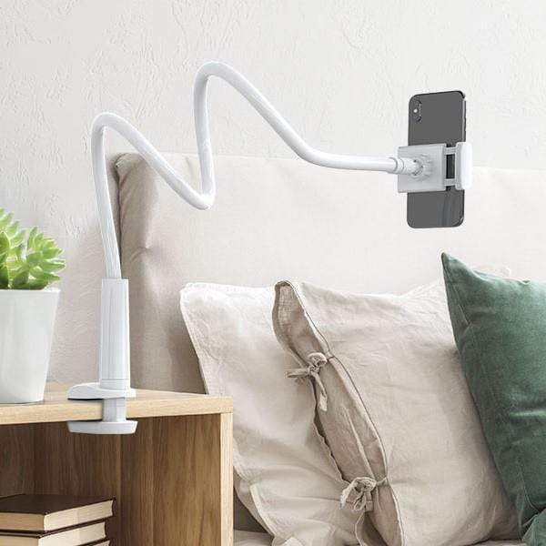 Adjustable Mobile Stand for Table Bed Flexible Phone Holder White Flexible Phone Holder