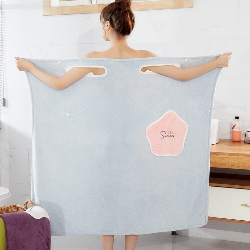 Bathrobe For Women Cotton Soft Plush Robes For Women Blue Bliss Bathrobe For Women