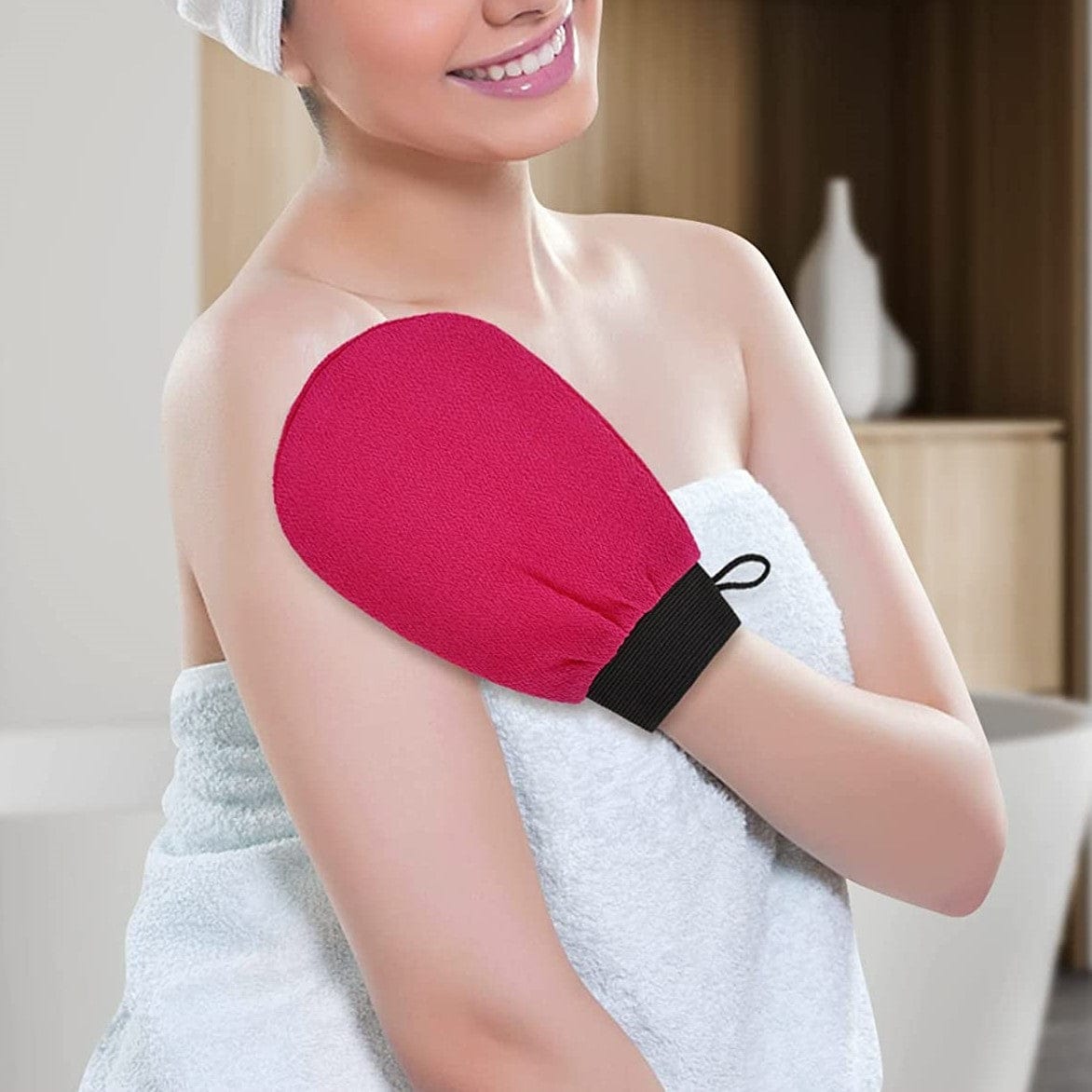 Best Exfoliating Glove For Body Dewy Hours Exfoliating Mitt Carmine Red Body Exfoliating Glove