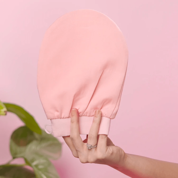 Best Exfoliating Glove For Body Dewy Hours Exfoliating Mitt Summer Pink Body Exfoliating Glove
