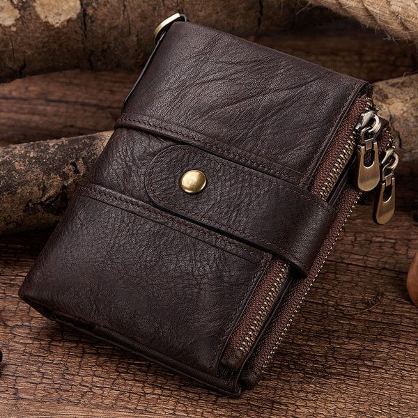 Best Leather Men's Wallet And Card Holder Purse For Men Dark Brown Rfid-blocking Leather Men's Wallet