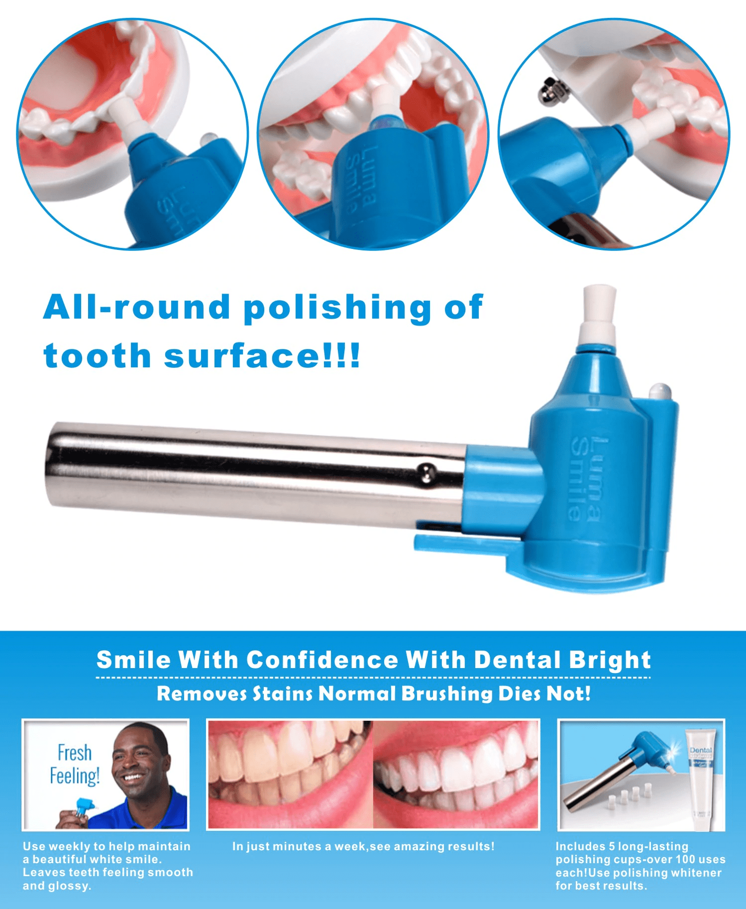 Best Teeth Whitening Polisher Stain Reomover Home Kit  - Tooth Polisher Teeth Whitening Tooth Polisher