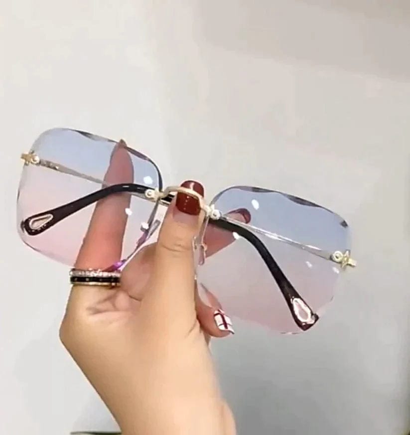 Blue Lens Sunglasses Stylish New Pink Style Sunglasses Metal Frame (Buy 1 Get 1 Free) Rainbow Sunglasses (Buy 1 Get 1 Free)
