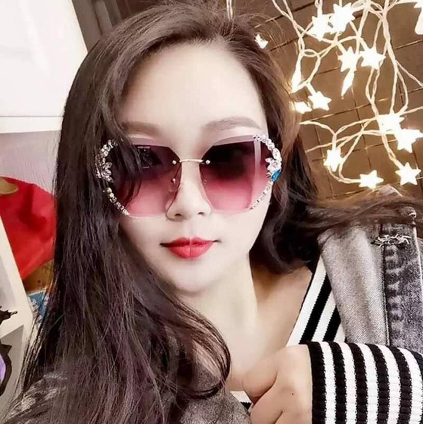 Blue Lens Sunglasses Stylish New Pink Style Sunglasses Metal Frame (Buy 1 Get 1 Free) Sunglasses (Buy 1 Get 1 Free)