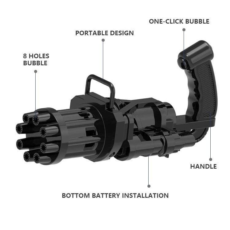 Bubble Machine Gun Automatic Gatling Toy for Kids Bubble Machine Gun