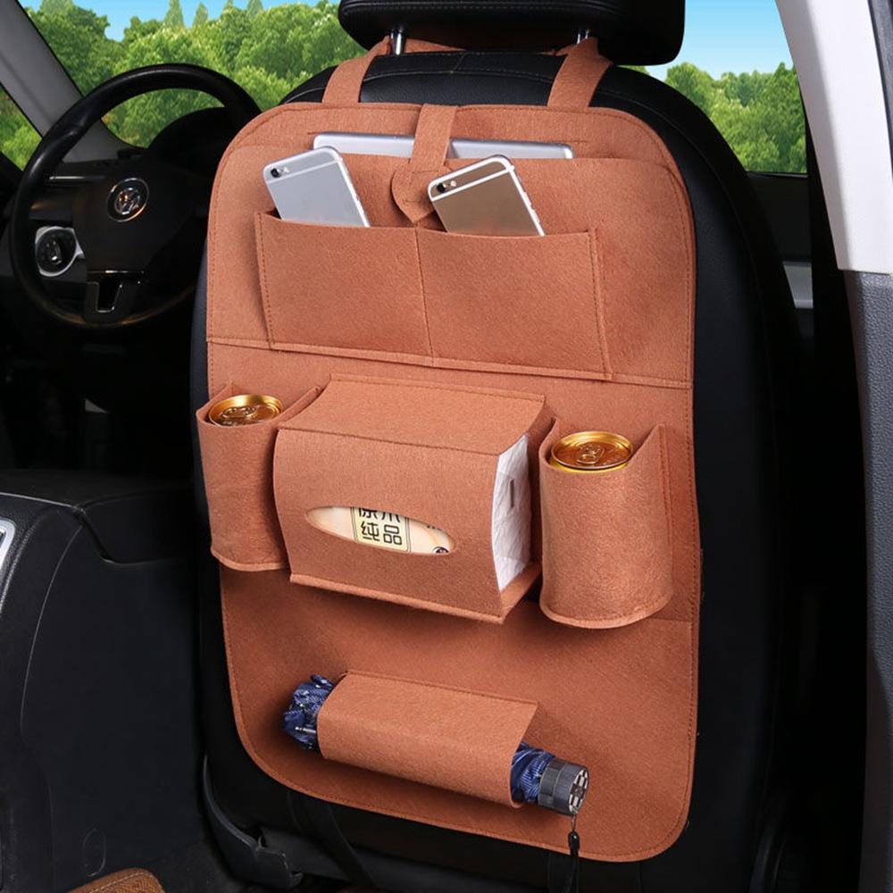 Car Back Seat Organizer Car Storage Hanging Seat Almacenar y ordenar Brown Car Back Seat Organizer