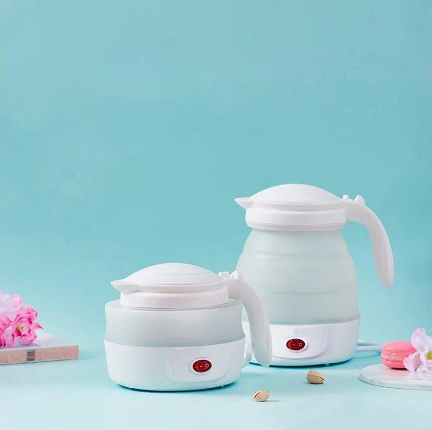 Collapsible Electric Kettle Foldable Water Boiler Travel Portable Electric Kettles White Collapsible Electric Kettle