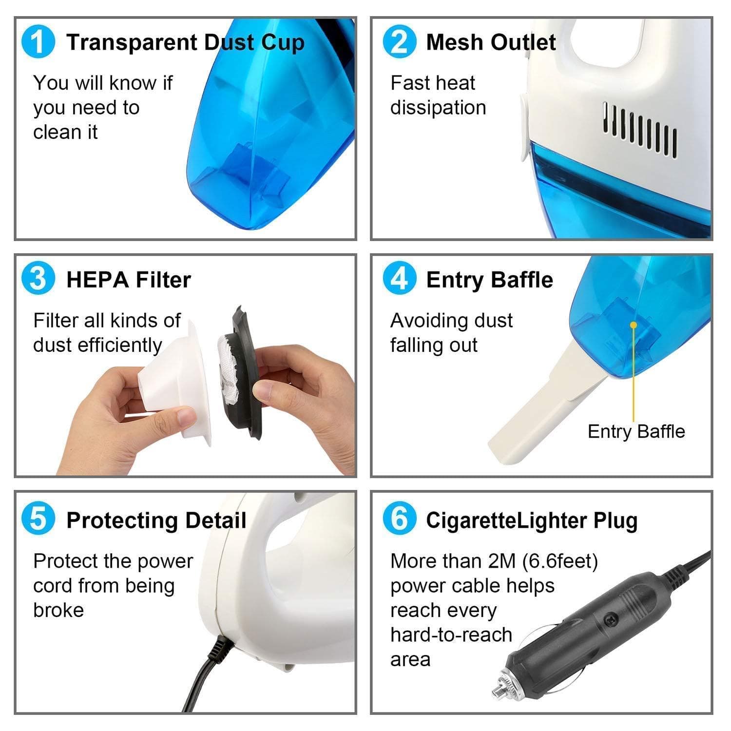 Cordless Vacuum Cleaner for Car and Home - Portable Handheld Vacuum Cleaner Portable Handheld Vacuum Cleaner