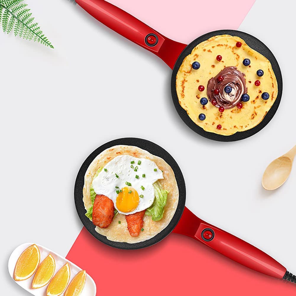 Crepe Maker Machine Electric Pancake Maker Griddle Non Stick Red Electric Crepe Maker