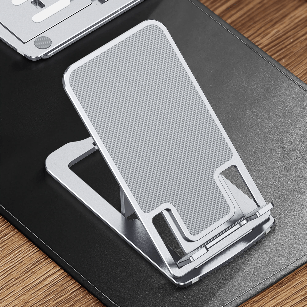 Desk Mobile Phone Holder Bed Portable Cell Phone Stand  - Foldable Phone Stand Silver Foldable Phone Stand