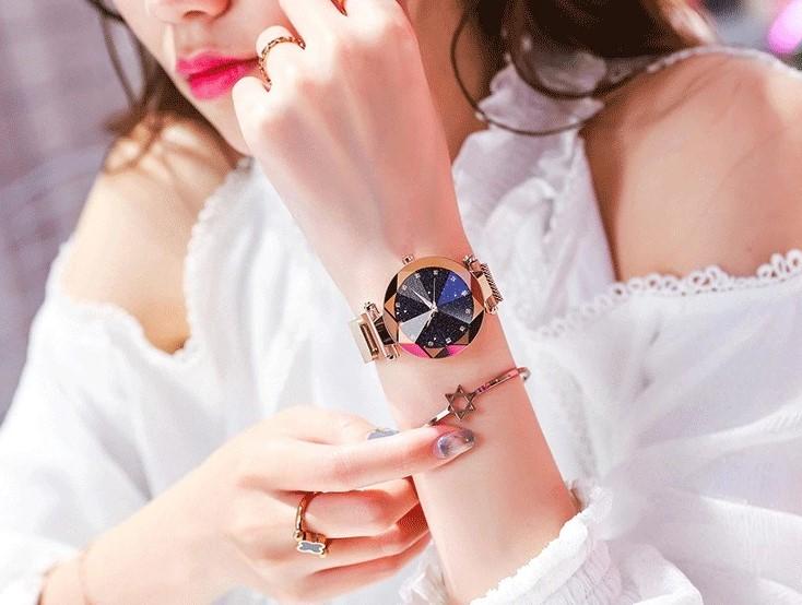 Diamond Cosmos Ladies Watch Stylish Watch for Girls Luxury Watches Analog watch Ladies Watch - Pack of 2 (Gold + Purple)