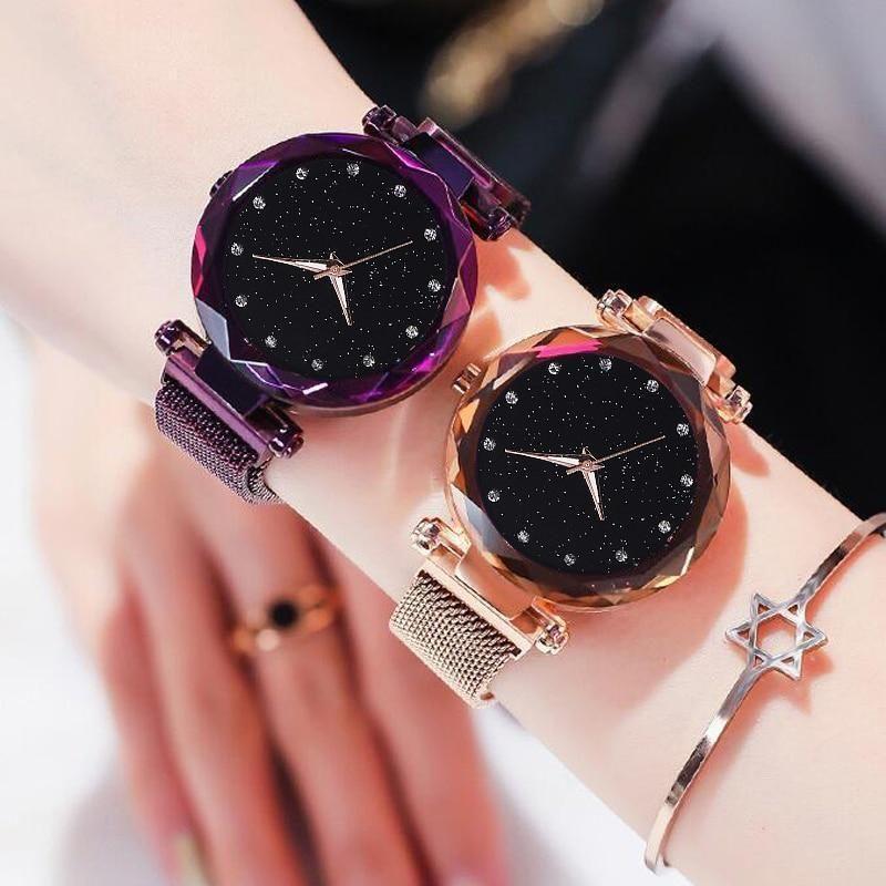 Diamond Cosmos Ladies Watch Stylish Watch for Girls Luxury Watches Analog watch Ladies Watch - Pack of 2 (Gold + Purple)