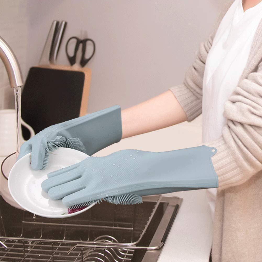 Dish Washing Silicone Scrubbing Gloves Household Gloves Grey Silicone Scrubbing Gloves