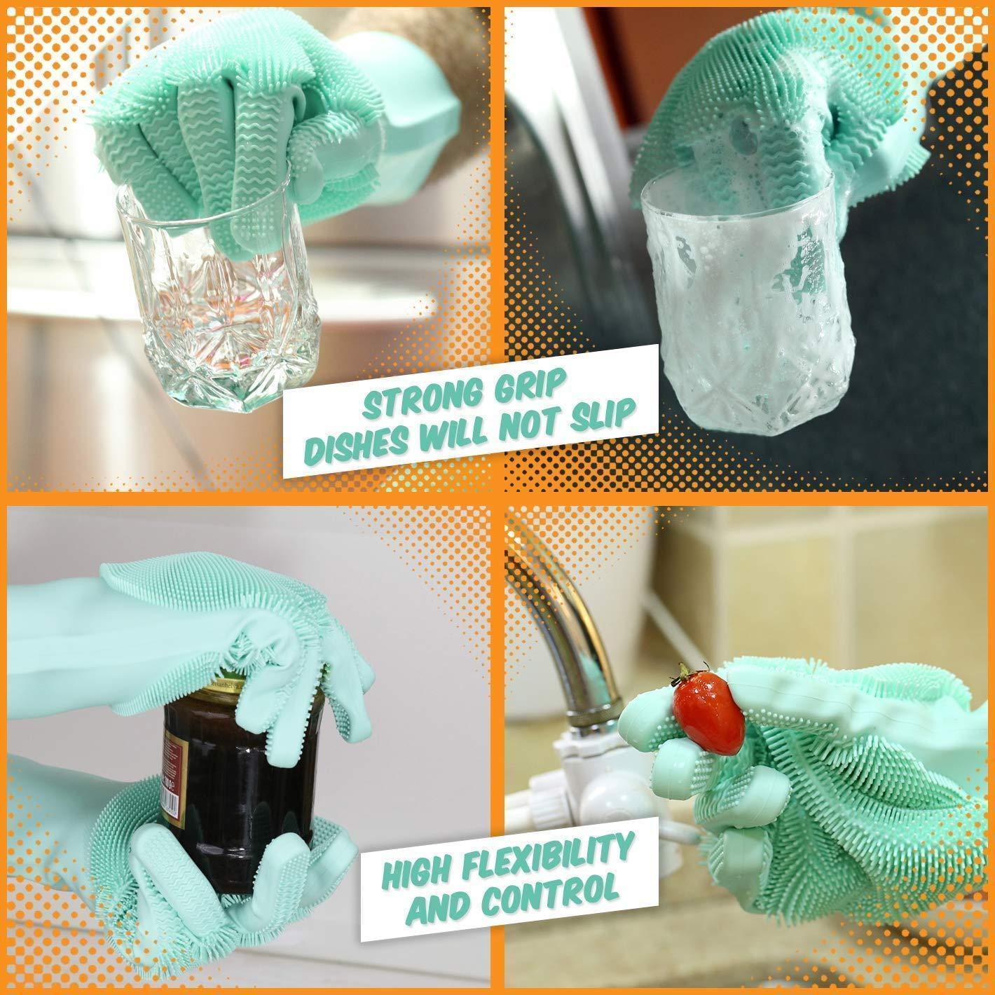 Dish Washing Silicone Scrubbing Gloves Household Gloves Silicone Scrubbing Gloves