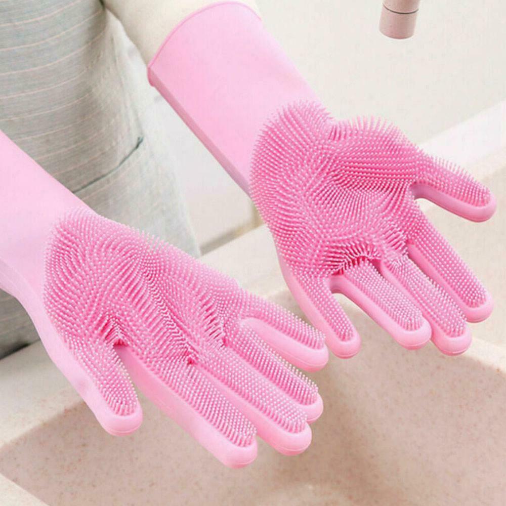 Dish Washing Silicone Scrubbing Gloves Household Gloves Silicone Scrubbing Gloves