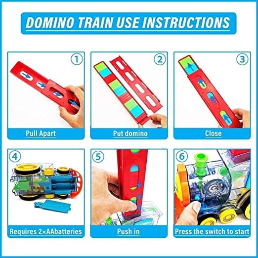 Domino Blocks Toy Train Automatic Stacking Game Set Domino Blocks Toy Train Automatic Stacking Game Set (Pack of 60 Blocks)