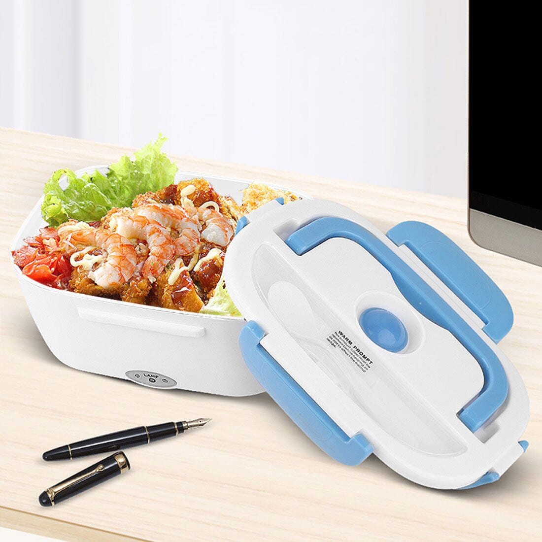 Electric Hot Lunch Box Portable Heated Food Container Heater Lunch Boxes Blue Electric Hot Lunch Box